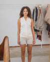 BASERANGE France organic cotton V-neck vest camisole BAS-TOTVS-RC-SU25-UNDYED